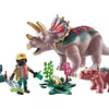 Playmobil 71821 - Tricératops avec bébé, oeuf et explorateur