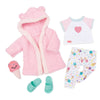 Vêtement OG de luxe - "Ice Cream Dreams" - Pyjama crème glacé avec robe de chambre pour poupée de 46 cm