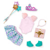 Tenue surprise à sequins pour poupée 46 cm avec justaucorps, jupe à sequins, accessoires et cadeaux.