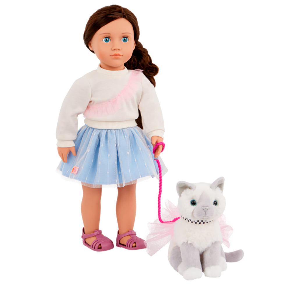 OG Doll &amp; Pet - Mindy 46cm &amp; Pepper the Cat 15cm
