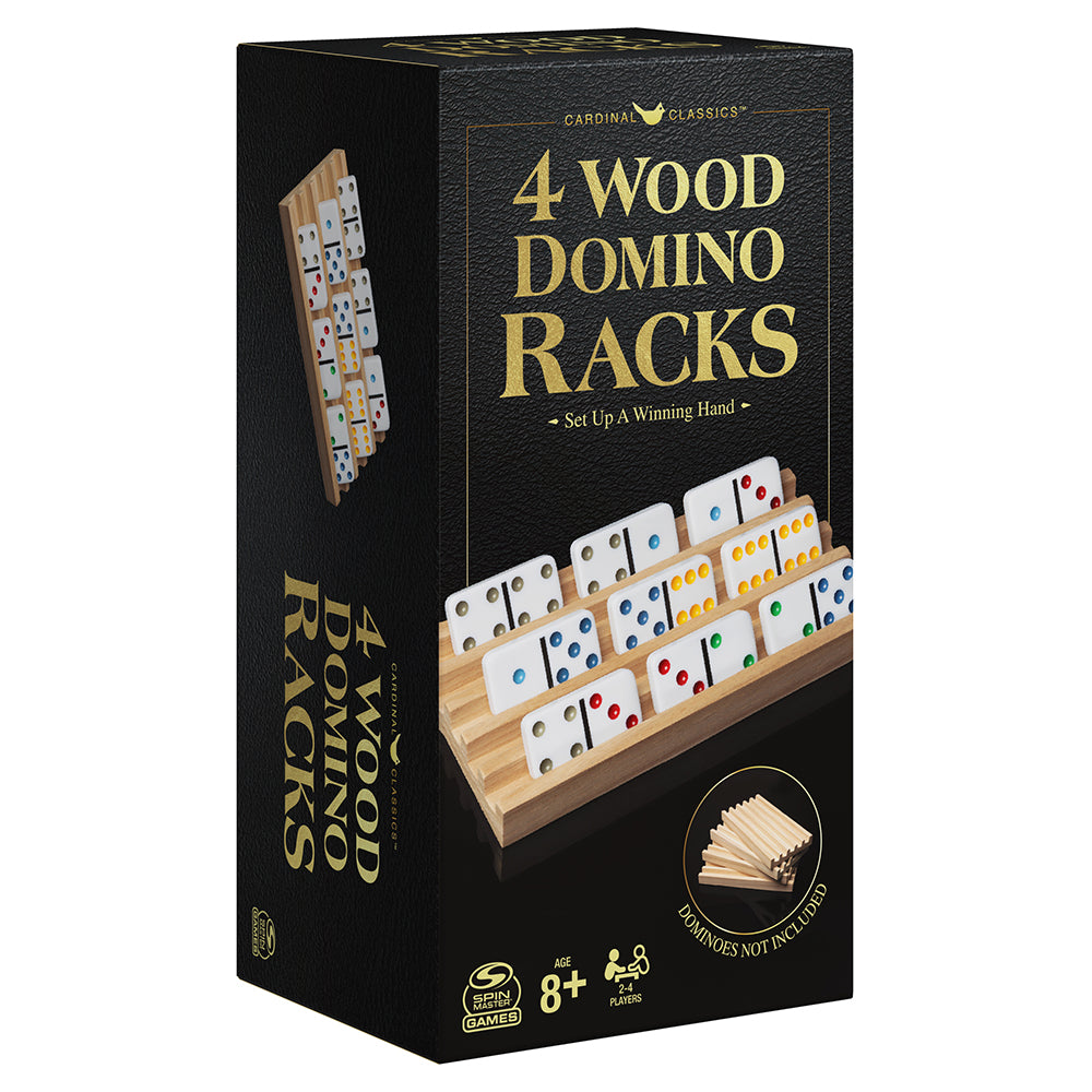 Wooden domino stand for 4 pieces