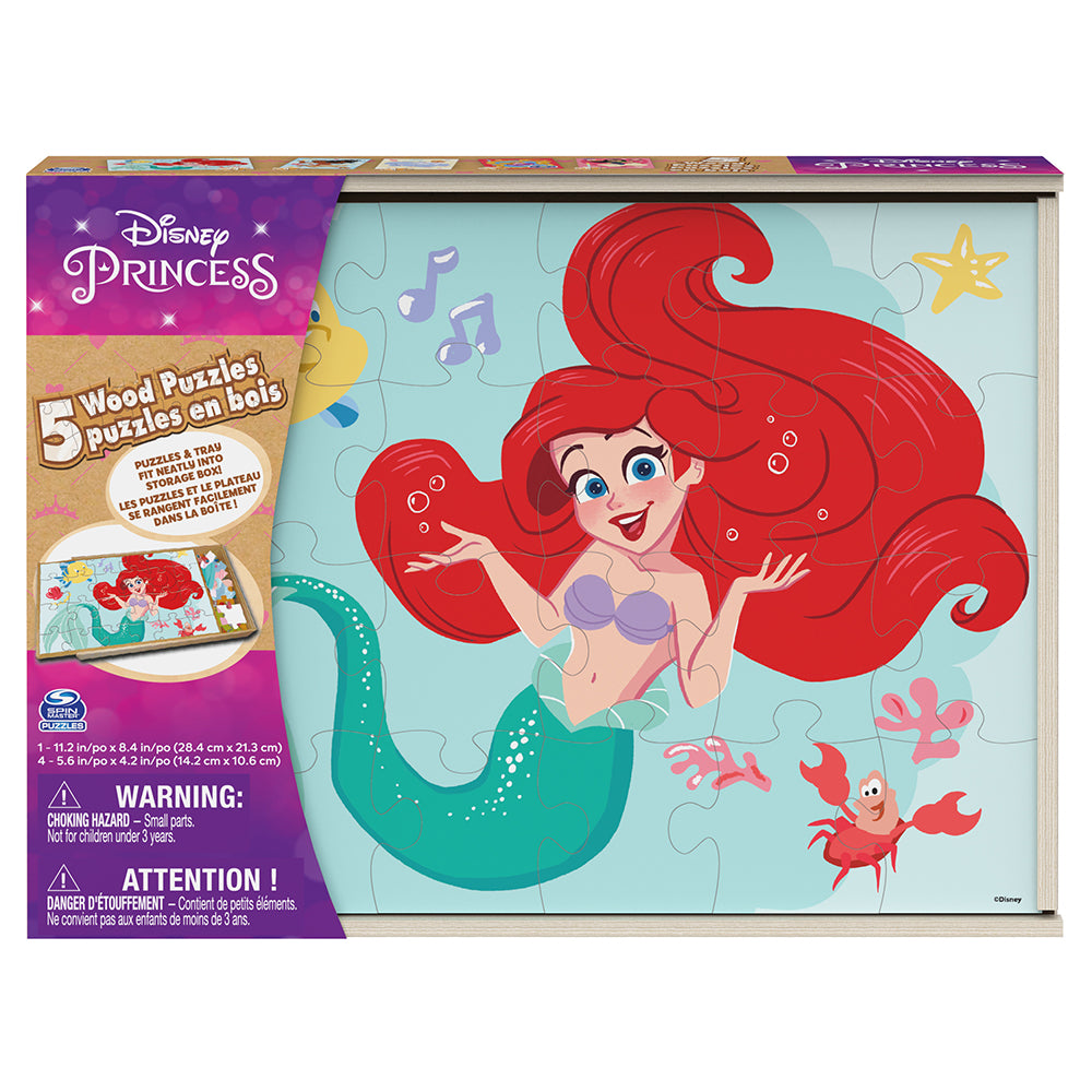 Casse-tête en bois 5-en-1 - Princesses Disney