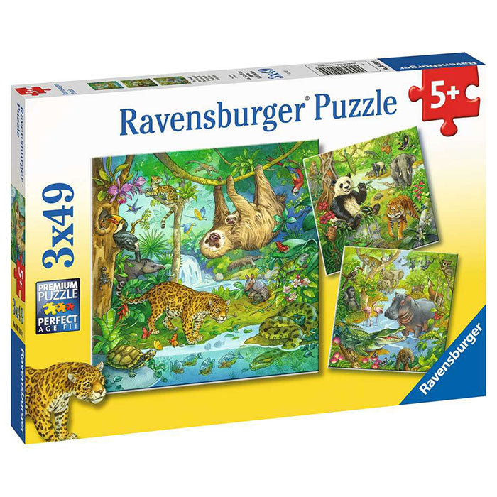 Ravensburger Jungle Fun, 3 x 49 Piece Puzzle