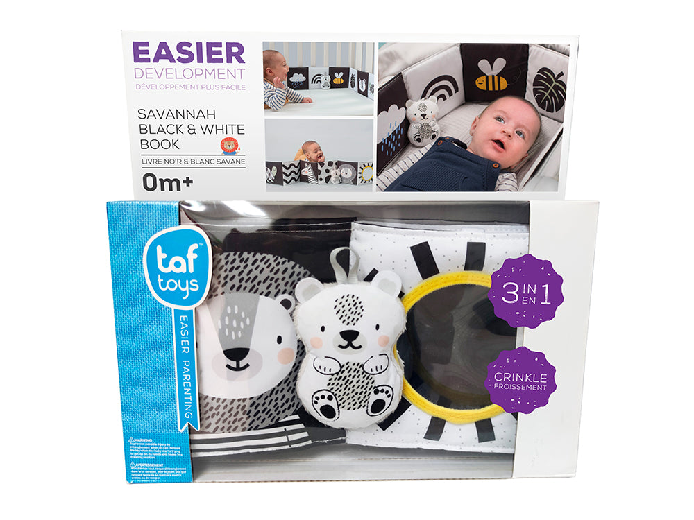 Taf Toys - Livre noir et blanc Savane