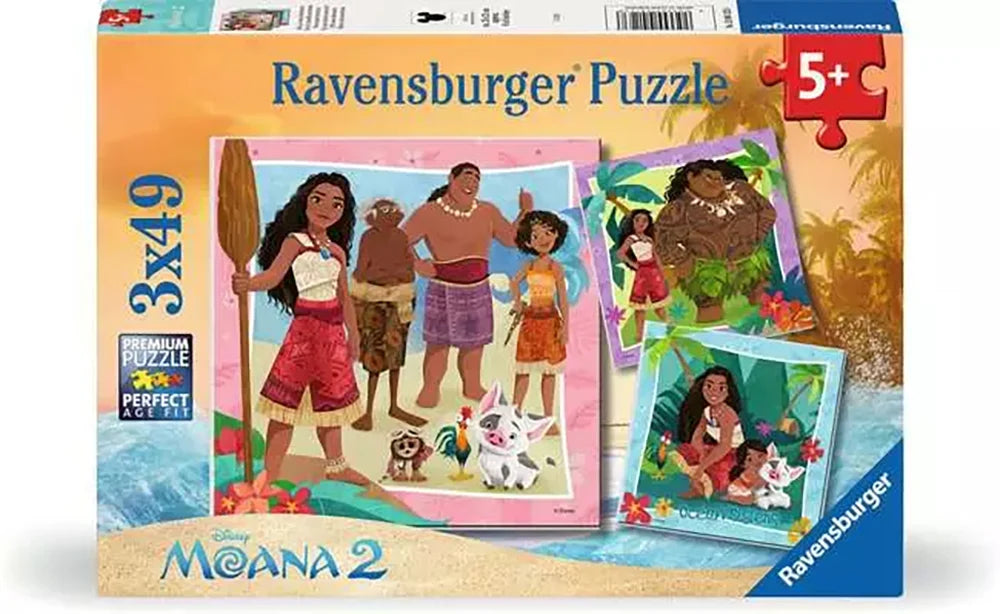 Ravensburger - 3x49 piece puzzle - Moana 2 Towards new adventures
