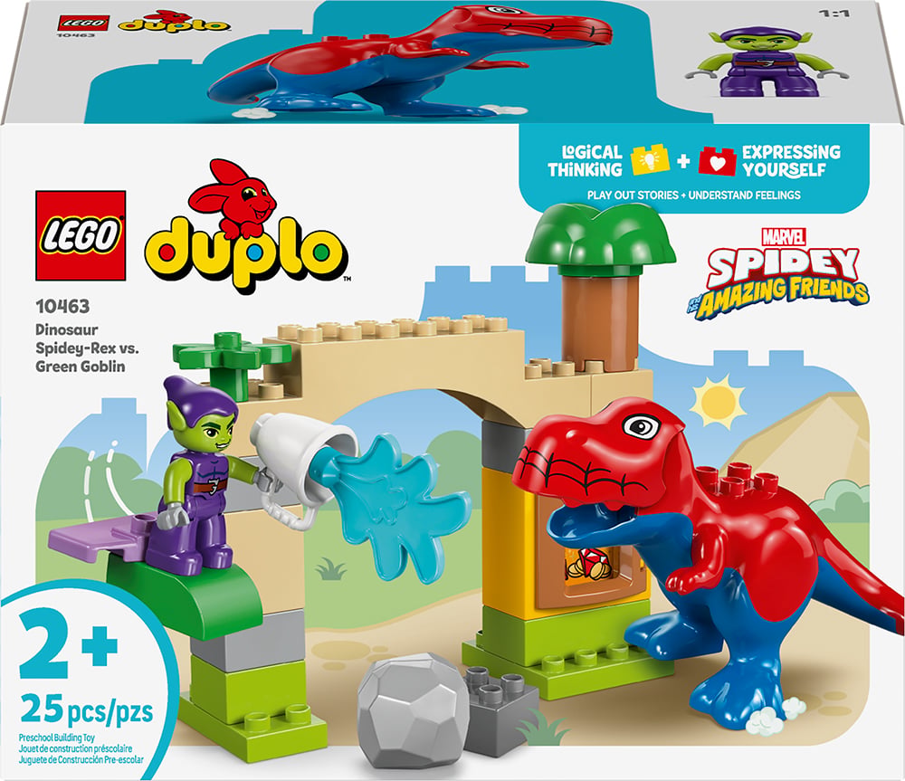 Lego Duplo Spidey-Rex avec le Bouffon vert, jouet de construction pour enfants, set 10463.