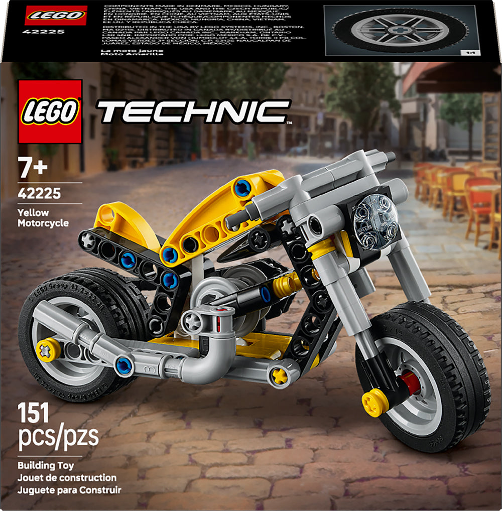 moto Lego jaune 42225, ensemble de construction LEGO® Technic™ avec 151 pièces, adapté aux enfants de 7 ans et plus.