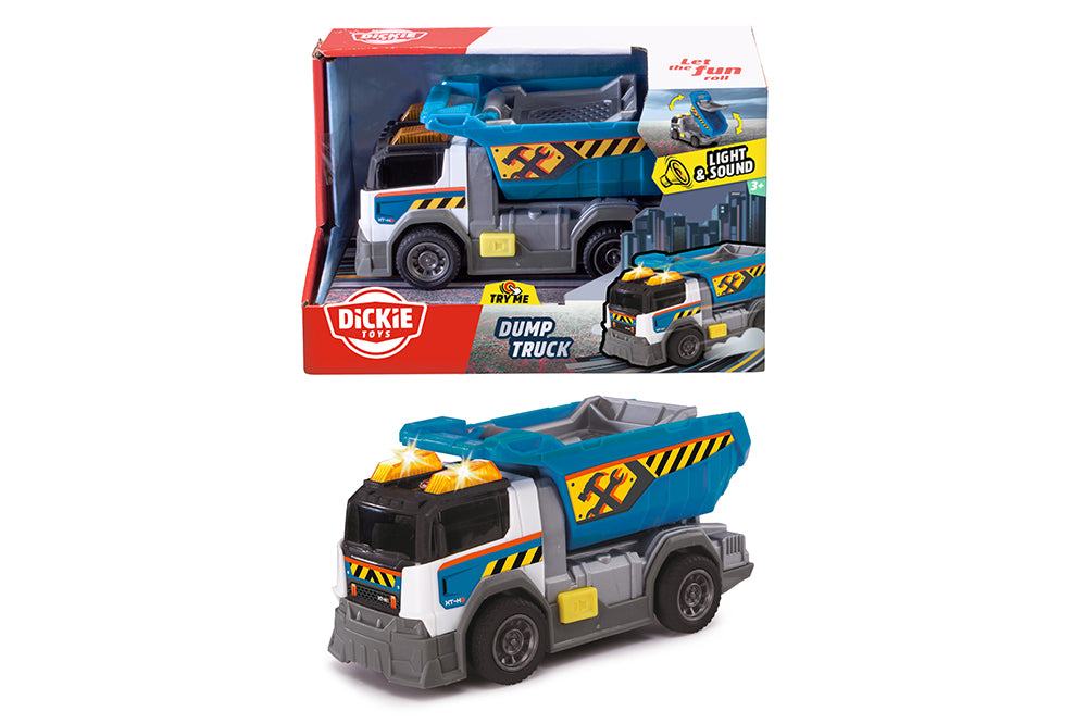Dickie - Camion-benne 15 cm Son & Lunière
