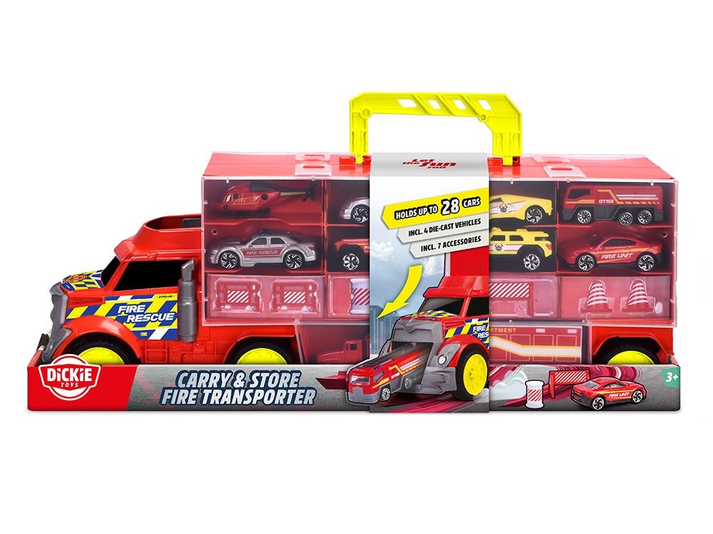 Dickie - Camion transporteur Pompier 43 cm