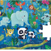 Puzzle animaux tout-petits représentant des animaux colorés dans un décor de jungle avec 20 pièces.