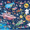 Puzzle cherche et trouve - dans l’espace, illustrant une scène colorée et amusante de l'univers.