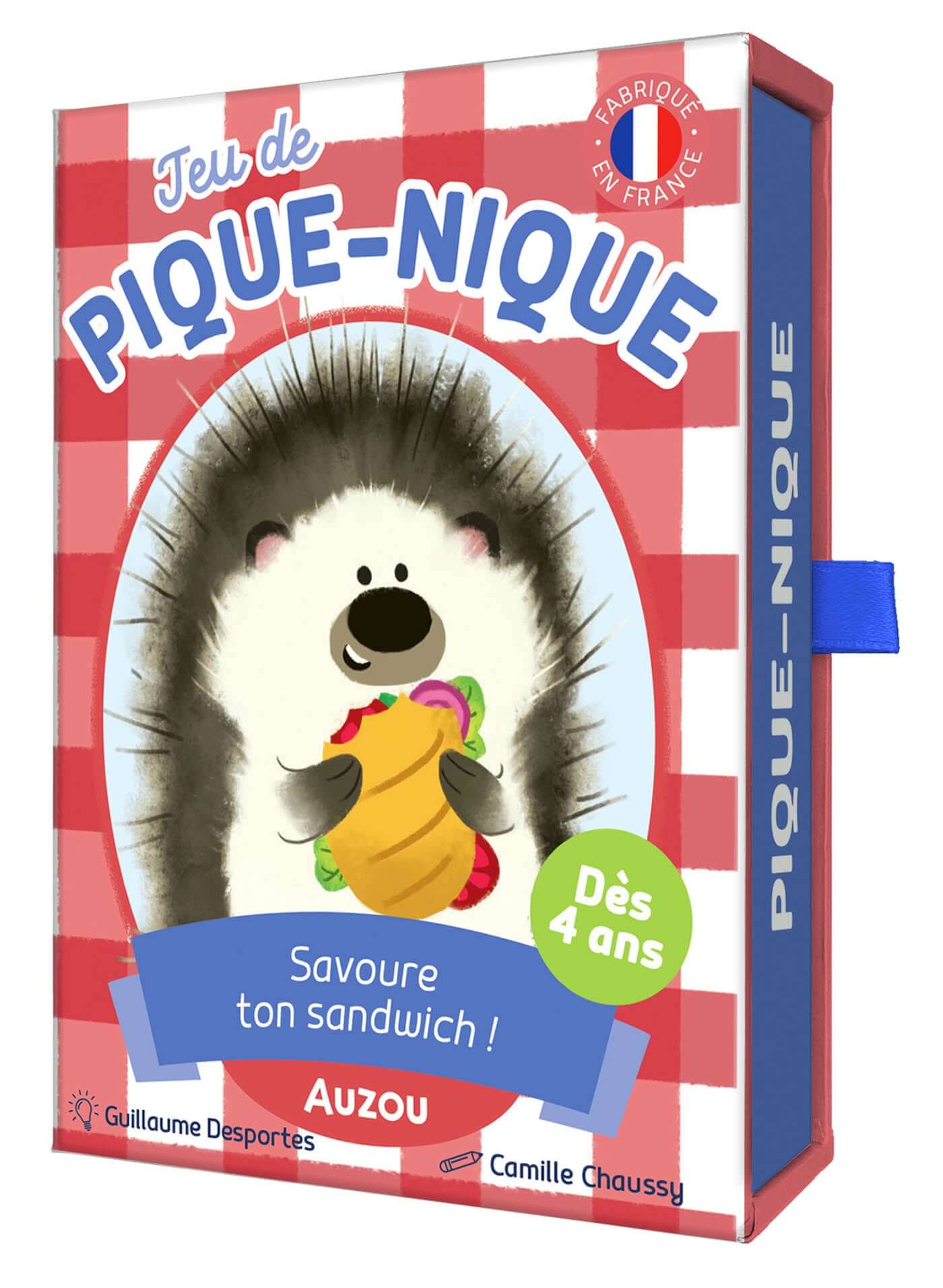 jeu de cartes pique-nique - Édition avec hérisson et instructions pour savourer ton sandwich.