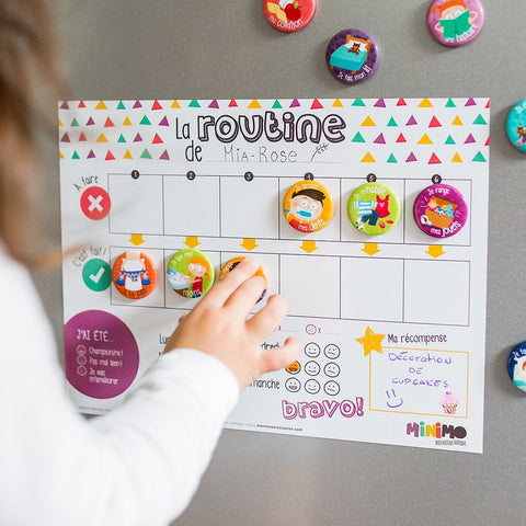 My daily routine Magnetic board + 12 magnets