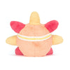 Jellycat Amuseables Sun roller skates en peluche vue arrière avec des couleurs vives.