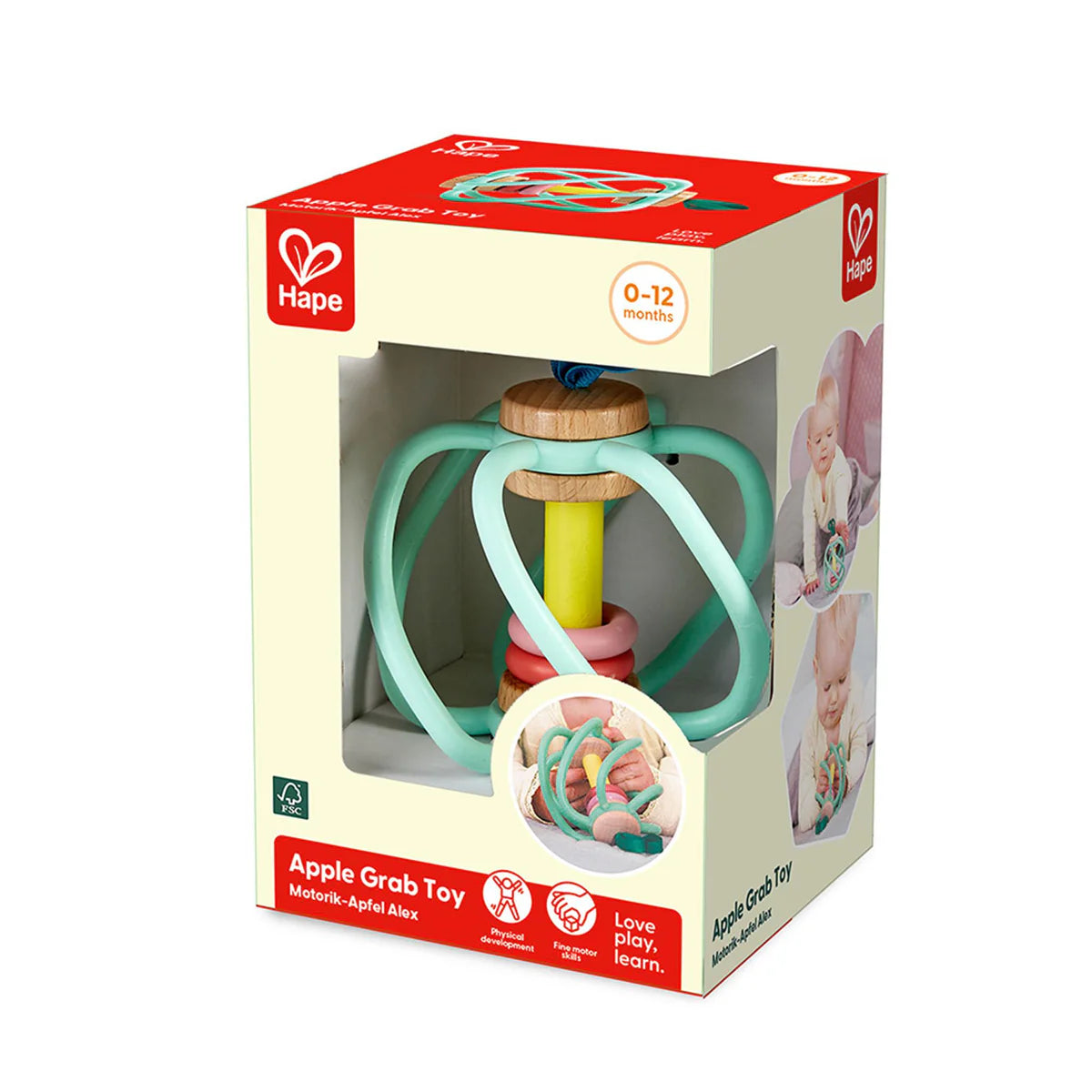 Hape – Anneau de dentition Pomme Apple Grab pour bébé 🍎