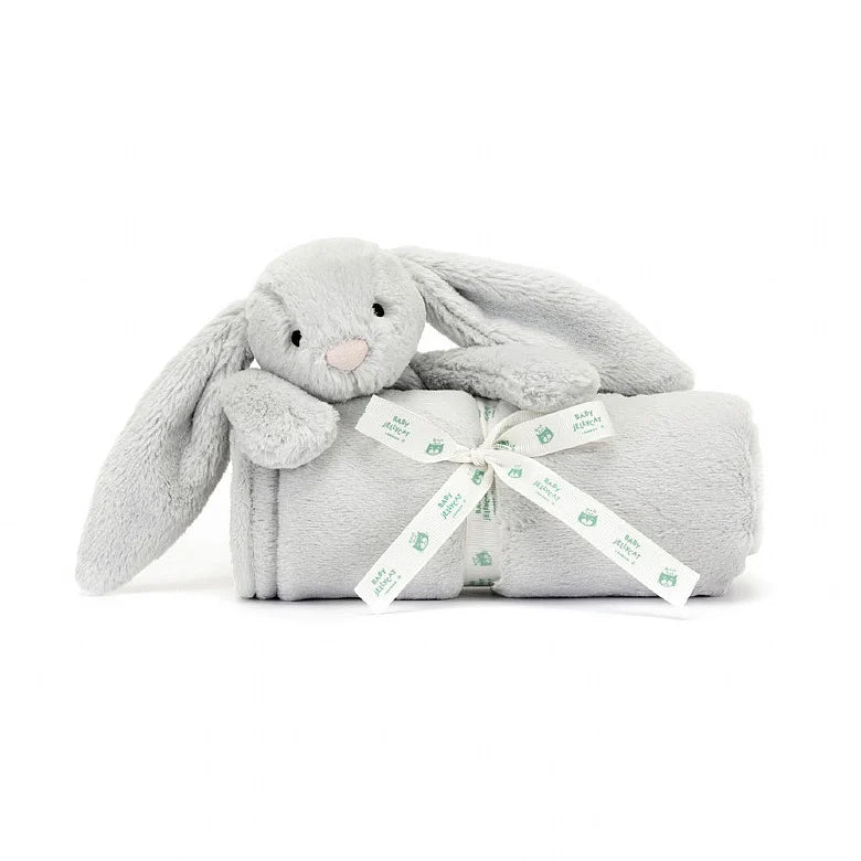 Jellycat - Couverture Peluche, Lapin Bashful Gris