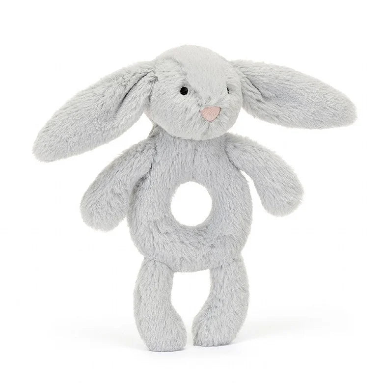 Jellycat-Bashful Gray Bunny Ring Rattle