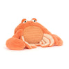 Jellycat Pinchsnap Crab en peluche, orange, avec des yeux vifs et une texture douce, parfait pour les câlins.