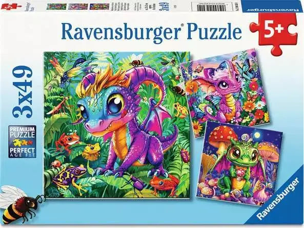 Ravensburger- Casse tete Baby Garden Dragons 3x49 morceaux