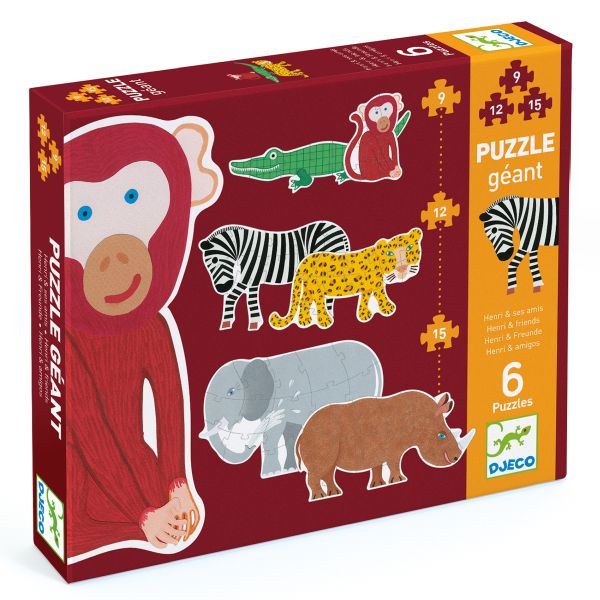 Giant puzzle / Henri and his friends / 9,12,15 pcs 