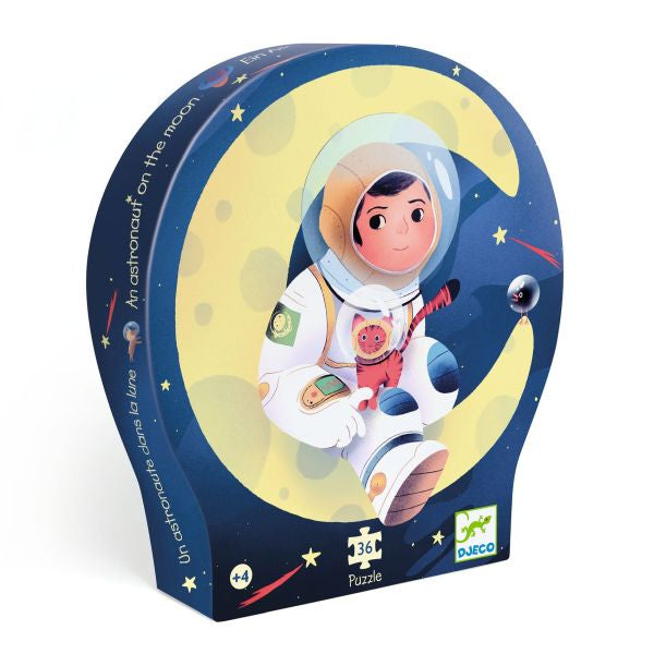 Djeco-Puzzle silhouette / Un astronaute dans la lune / 36 pcs