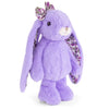 Peluche lapin doux floral Friendly Kanina en peluche violette avec un grand nœud aux oreilles.