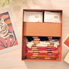 Coffret d'initiation au canevas moderne avec fils colorés et illustration de tigre.