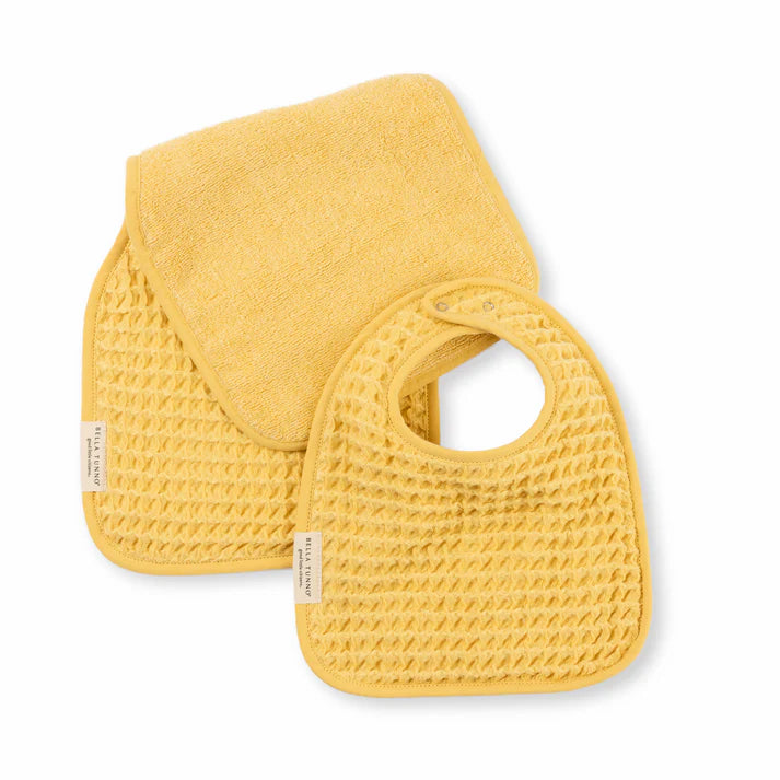 Bavoir Réversible + Set de Lingettes Anti-Régurgitation   jaune