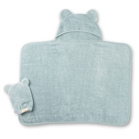 Bella Tunno-Set Hooded Towel + Washcloth Fog