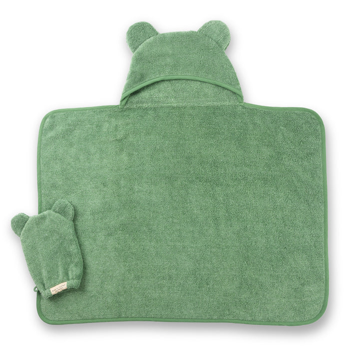 Bella-Tunno-Set Serviette à Capuche + Gant de Toilette Mousse de Mer