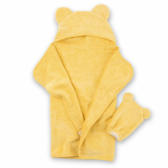 Bella Tunno- Set Serviette à Capuche + Gant de Toilette Soleil