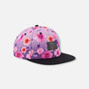 Casquette dégradé mauve fleuri