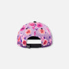 Casquette dégradé mauve fleuri