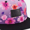 Casquette dégradé mauve fleuri