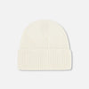 Bonnet en tricot blanc cassé
