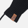 Mitaines en tricot avec cordon noir pour bébé
