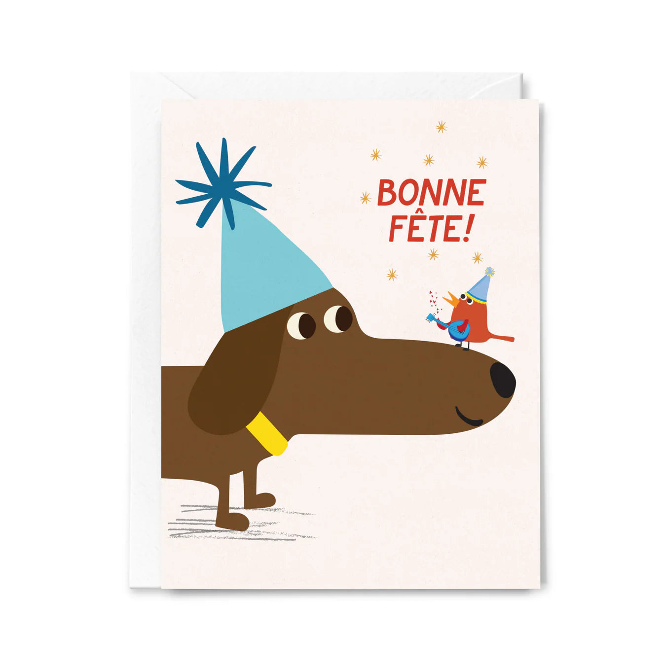card- happy just happy- Birthday card – Festive Dachshund
