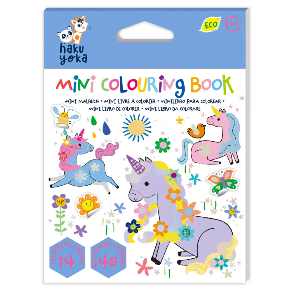 Mini livre de coloriage licorne avec autocollants