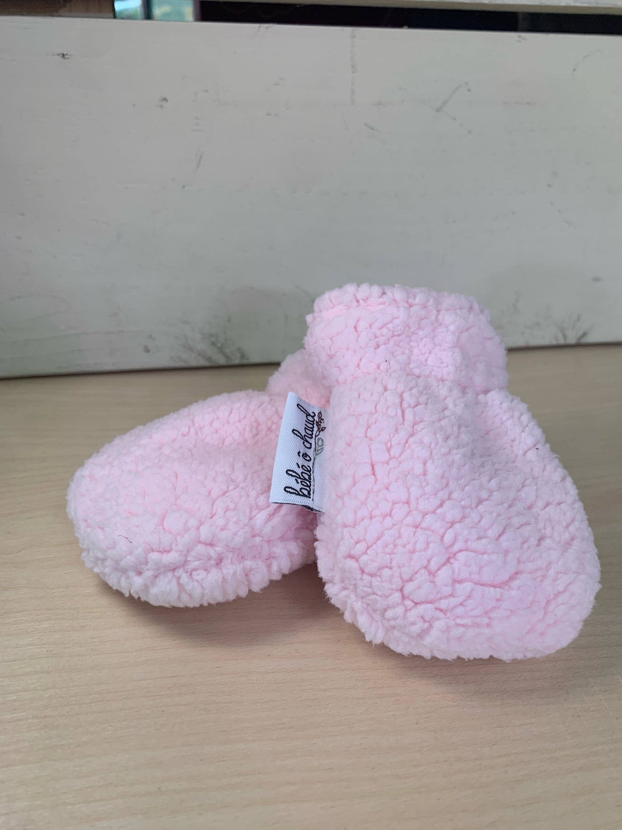 bébé o chaud-mitaine sherpa rose 0-6 mois