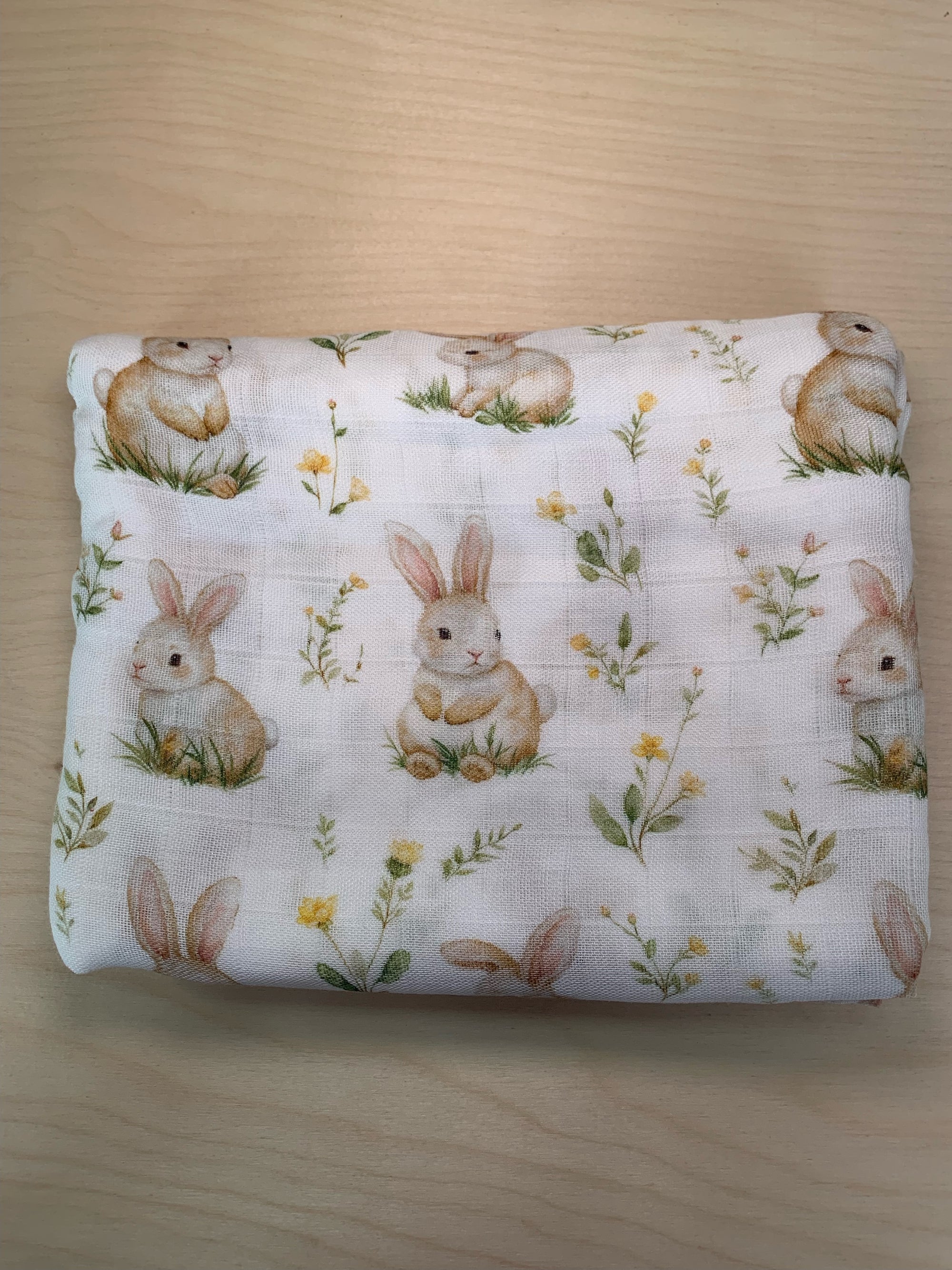 bébé o chaud-mousselin lapin fleurs