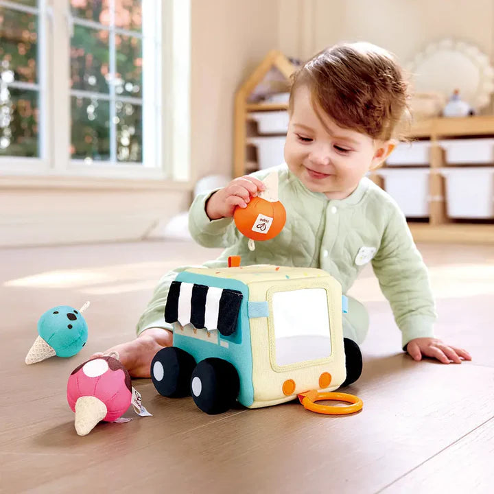 Hape-Camion de crème glacée sensoriel – Jouet d’éveil -0 mois et +