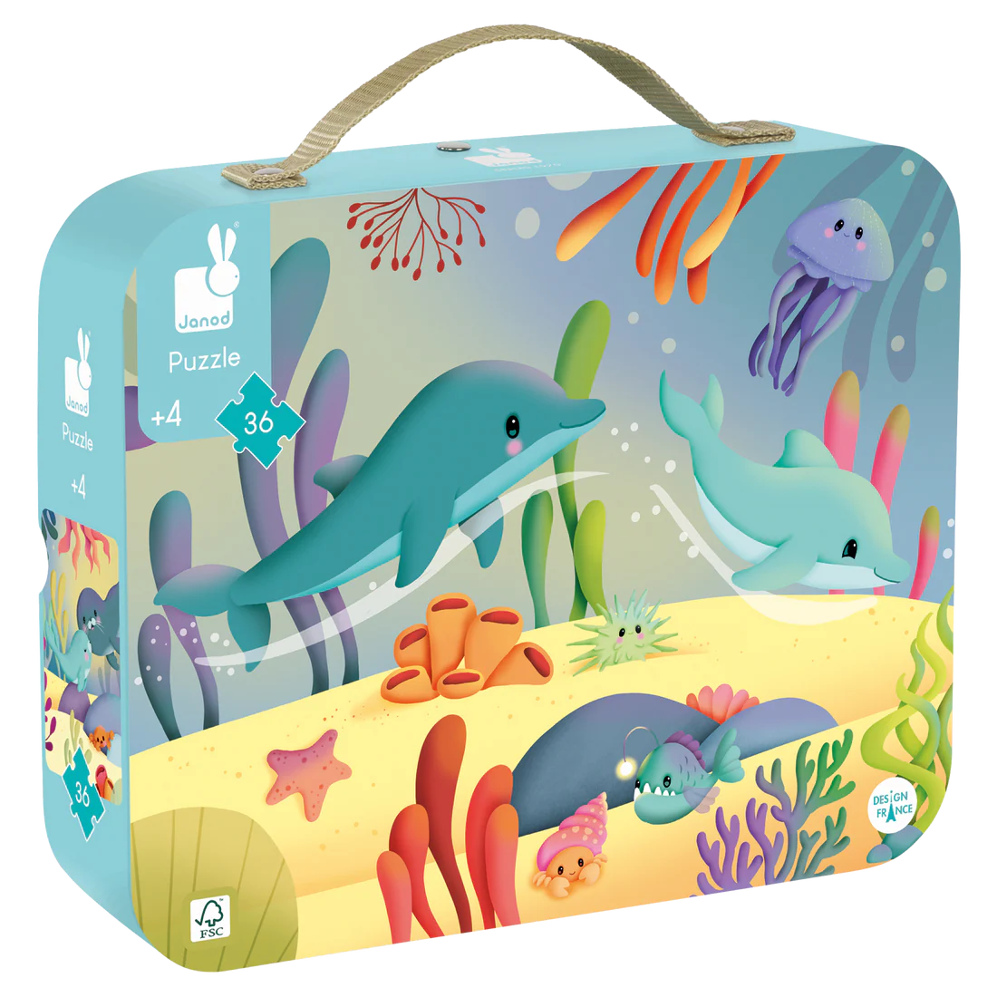 Janod-PZ36: PUZZLE FRISE - LES ANIMAUX MARINS