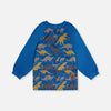 Tablier bleu imprimé dinosaures 2/6