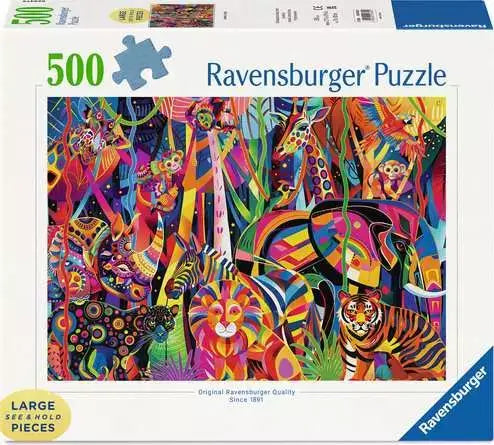 Ravensburger- Casse tete-Jungle De Joyaux 500 mcx
