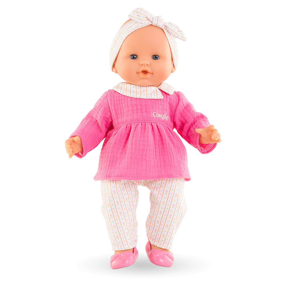 Corolle Mon grand Poupon Lise tulipe 36 cm poupée habillée avec un pull rose et un bandeau