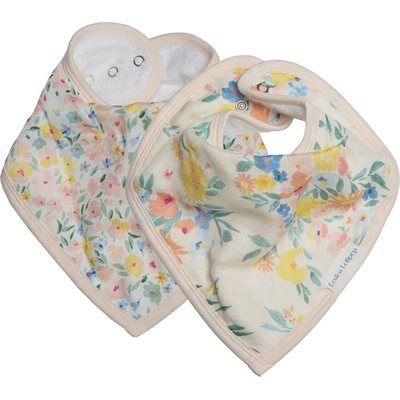 Loulou lollipop-Set of 2 floral bouquet bibs