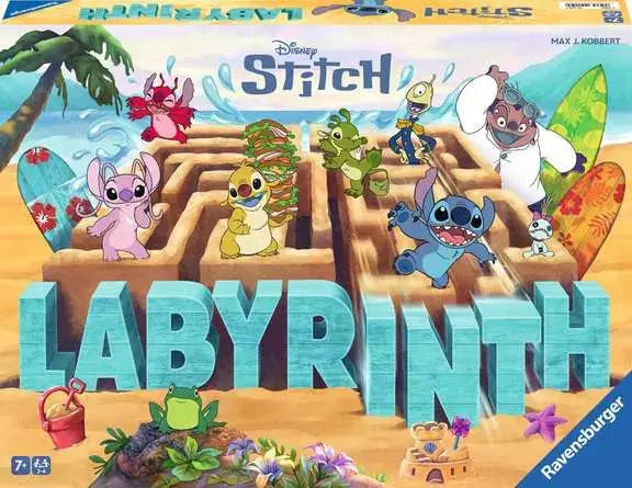 jeu de société Labyrinthe Stitch avec des personnages Disney sur la boîte de jeu