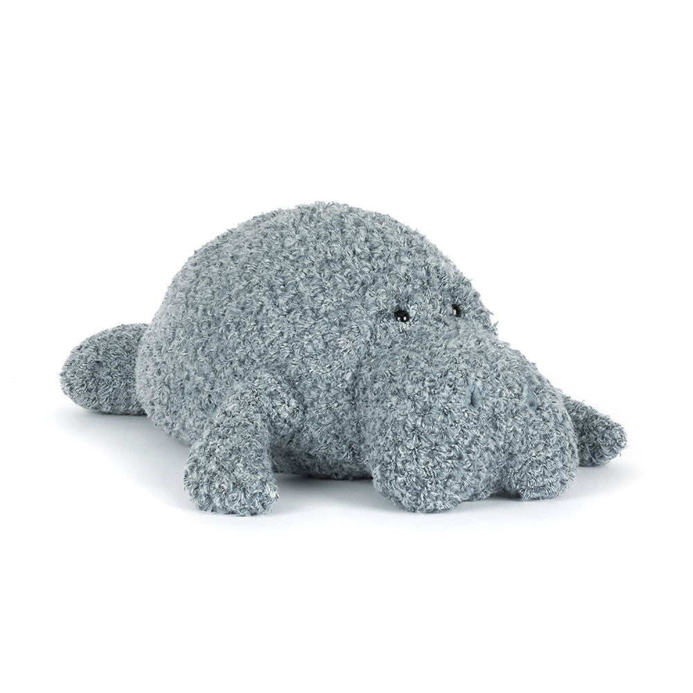 Maffles lamantin Jellycat, peluche douce en forme de lamantin, parfaite pour les câlins et l'imagination des enfants.