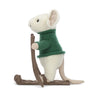 Jellycat- Souris de Noel en ski (Merry Mouse Skiing)