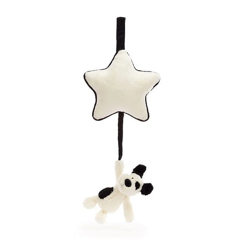 Jellycat - Musical Pull Along Toy, Black and Cream Puppy